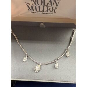 Vintage Nolan Miller Necklace Glamour Collection Teardrop Rhinestone‎ 16"